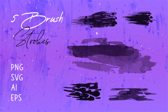 Black Watercolor Brush Strokes: Versatile Design Assets