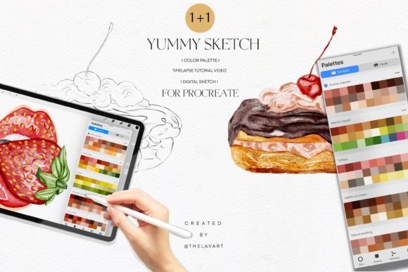Cherry Eclair Sketch & Color Palette: A Sweet Treat for Your Procreate Projects