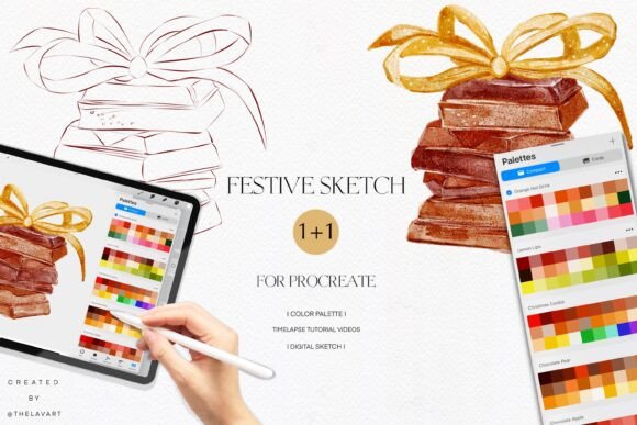 Chocolate Sketch & Color Palette: Your Procreate Toolkit for Effortless Creativity