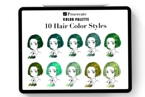 Green Shade Hair Color: A Procreate Palette for Rich, Natural Illustrations
