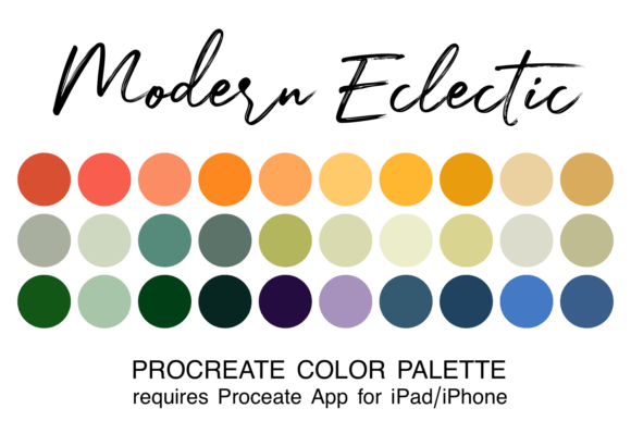 Modern Eclectic Procreate Color Palette: Bold & Dynamic