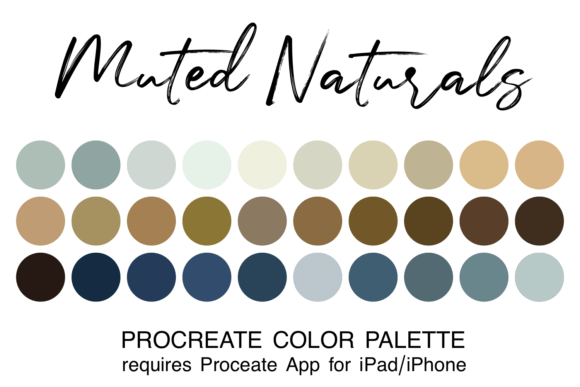 Muted Naturals Procreate Palette: Grounded Color Harmony