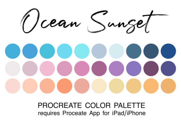 Ocean Sunset Procreate Color Palette: Your Key to Ethereal Digital Art