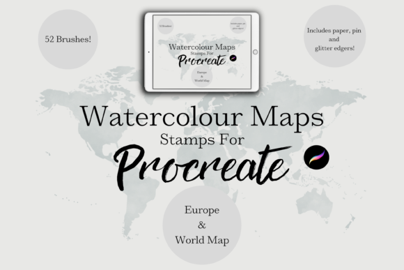 Unlock Global Artistry with Procreate Watercolour Map Stamps
