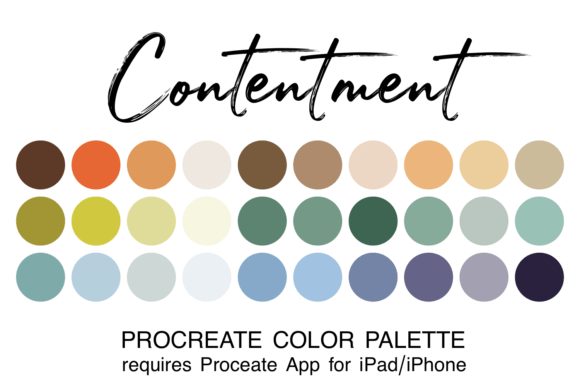 Unlock Serenity: The Contentment Procreate Color Palette